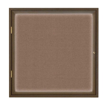 United Visual Products Single Door Slim Enclosed Radius EZ Tack Board, 48"x36", Satin/Blue UVRDS48EZ-BLUE-SATIN